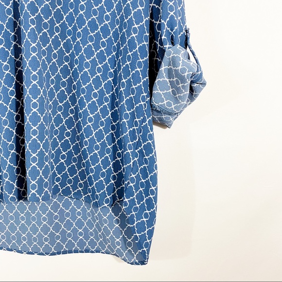 CURE. HIGH LOW ROLL CUFF BLOUSE - SZ M - Picture 6 of 7